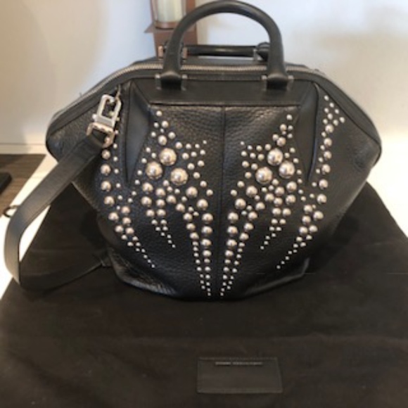 Alexander Wang Handbags - ALEXANDER WANG EMILE STUDDED LEATHER SATCHEL